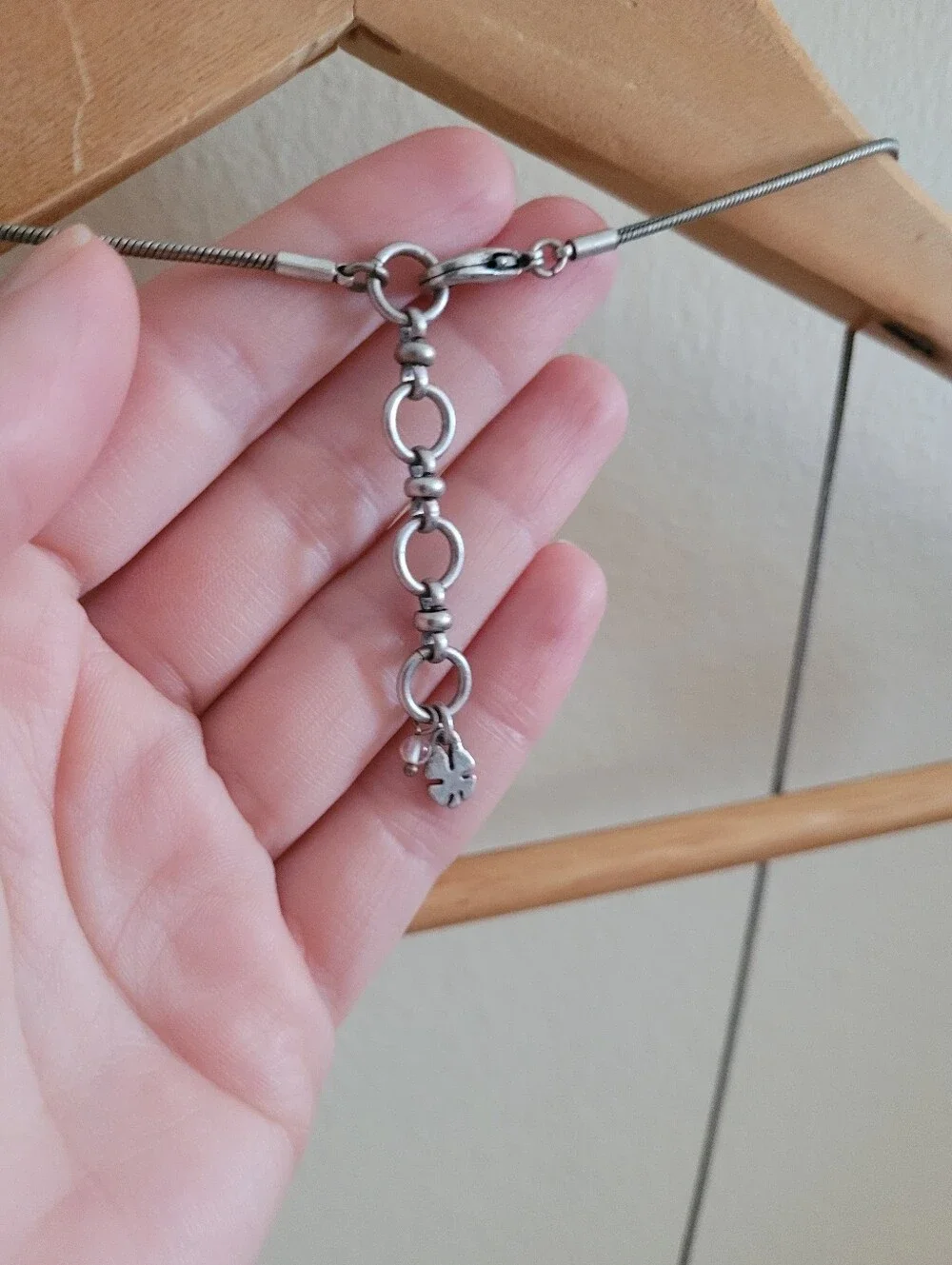 Lucky Brand Long Triple Pendant Necklace, Silver Toned & Burgundy